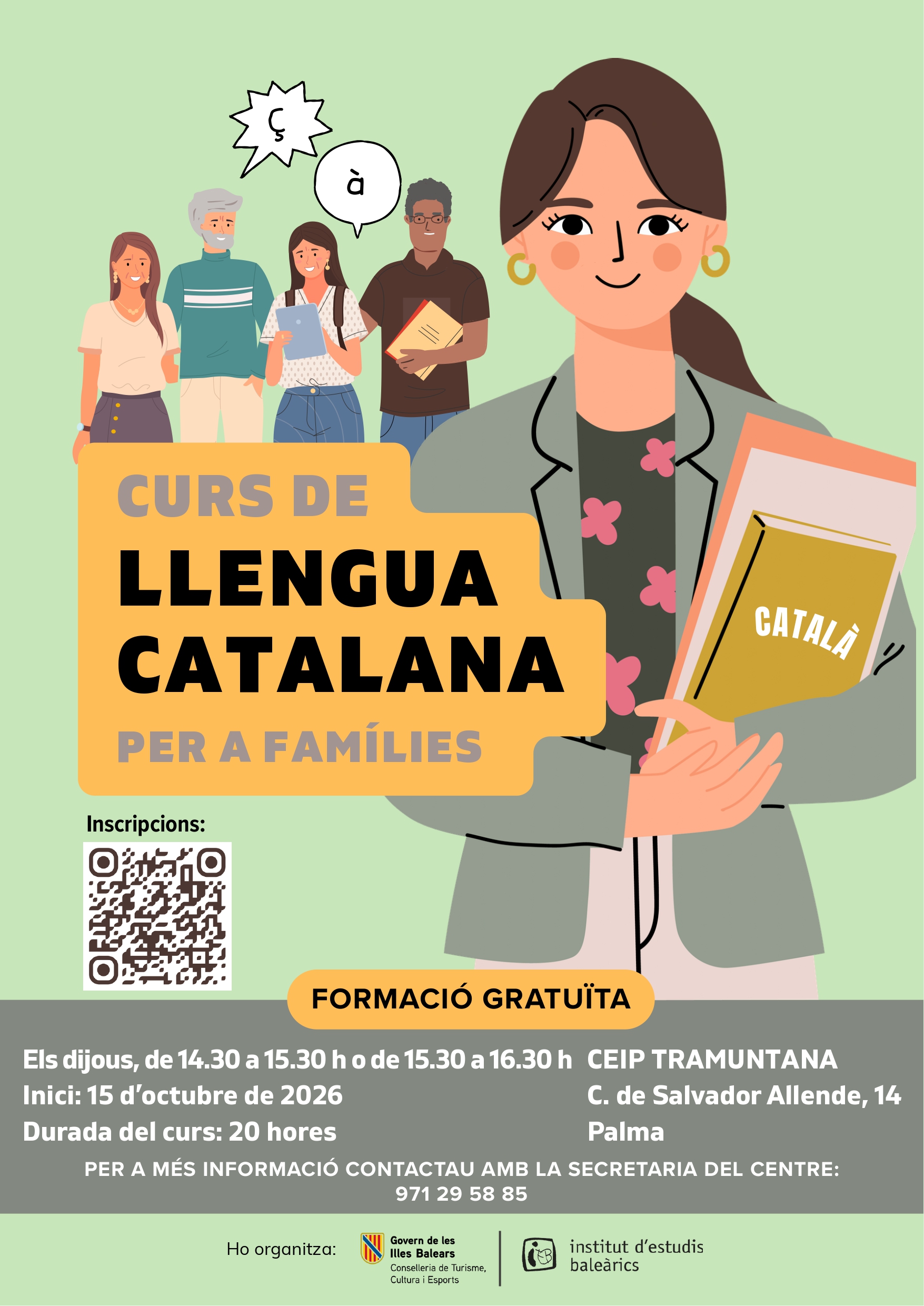 Cartell del curs de català per a famílies